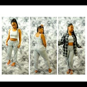 Two piece cotton jumpsuit